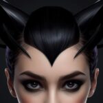 acconciatura gatto nero con volto di donna completo