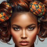 acconciatura tartaruga colorato con volto di donna completo